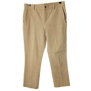 Lauren Ralph Lauren Khaki Cotton-Blend Straight-Leg Stretch Trousers Size 8